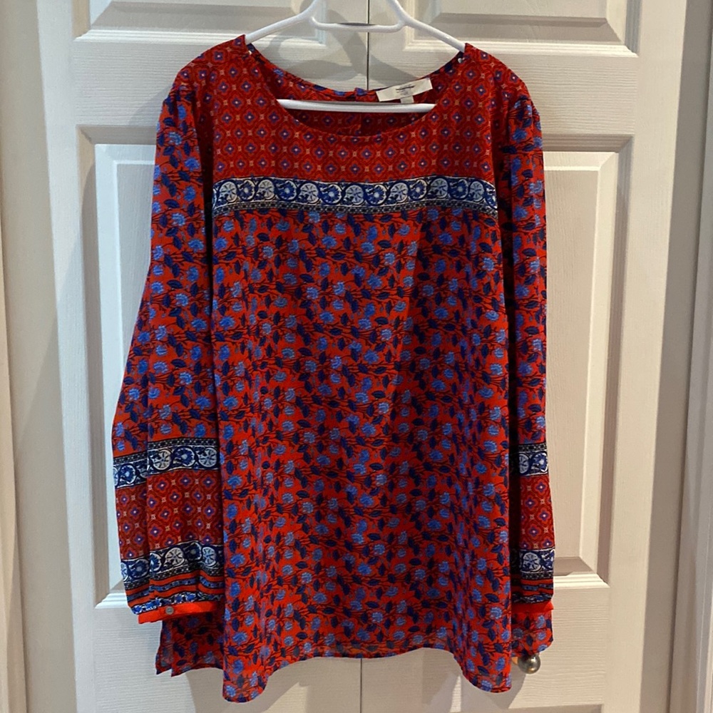 Loft Women’s Floral Long Sleeve Top Blouse Plus Size 26